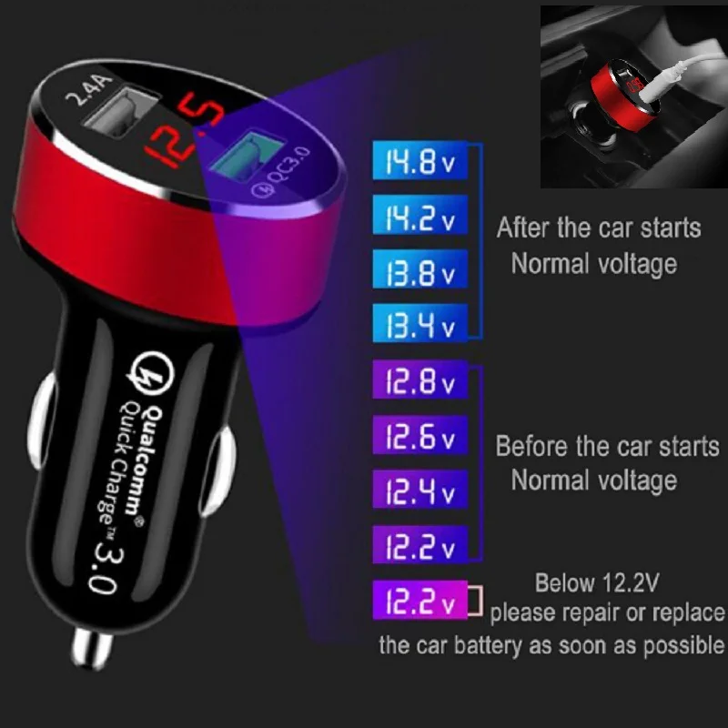 Горячая Распродажа QC 3 0 двойной USB 2 порта автомобильное быстрое зарядное