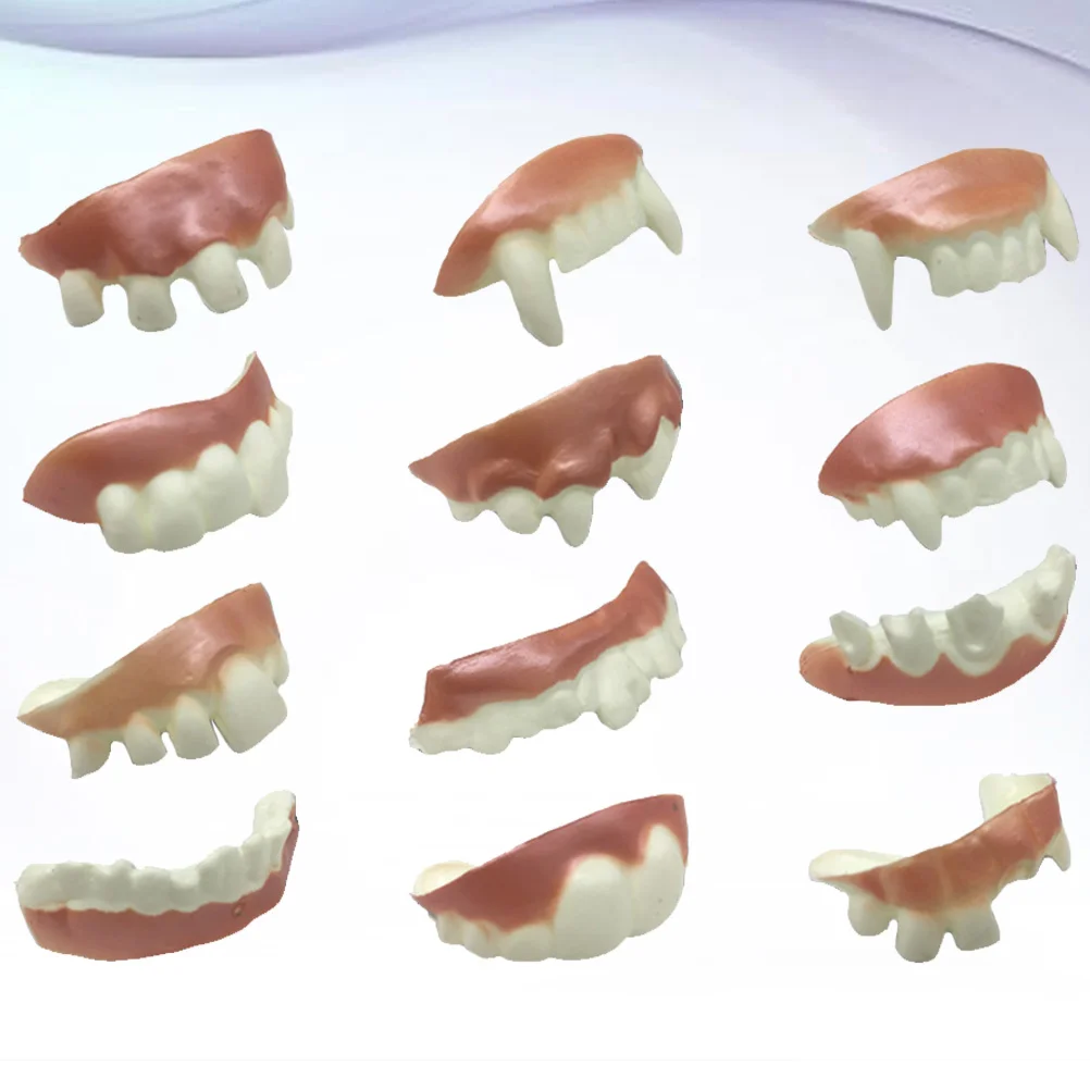 

24pcs Funny Denture Model Cosplay Props Dentures Fake Teeth Prank Props Dress Toys Spoof Tooth for Party (Random Pattern)