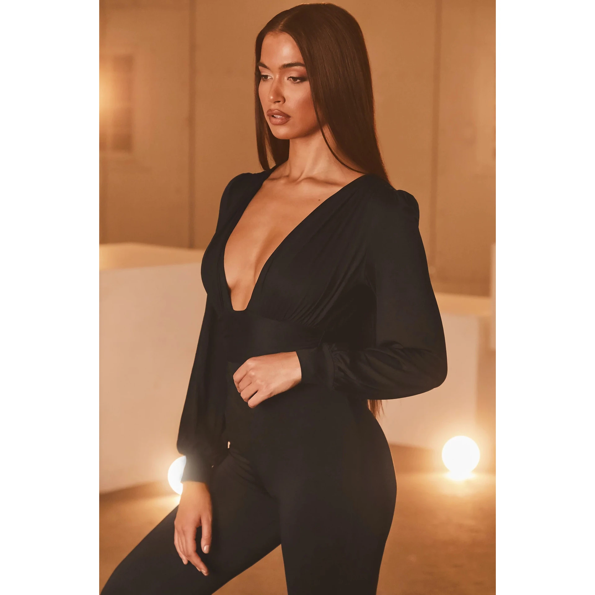 Модный Универсальный Новый однотонный топ с низким вырезом женское сексуальное