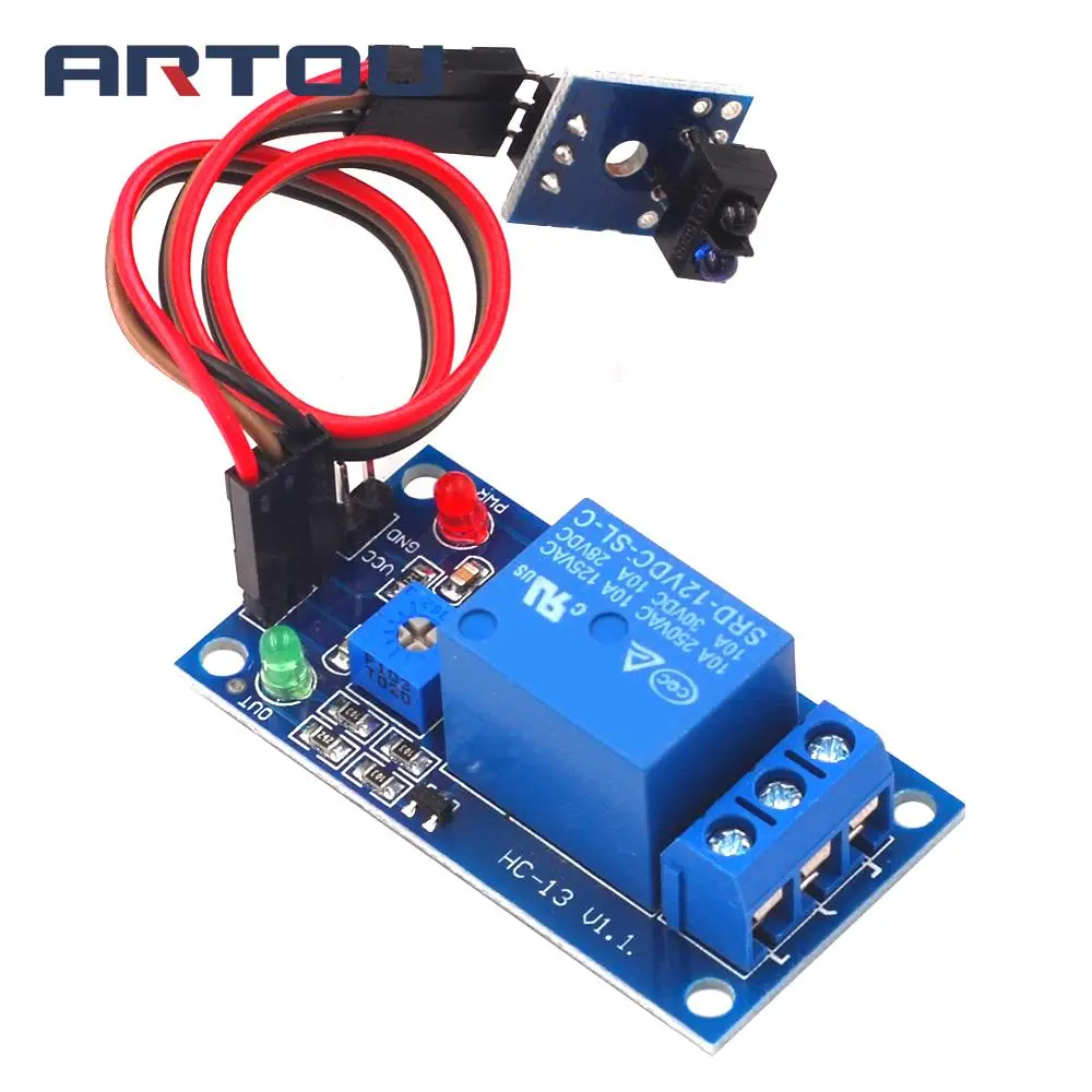 1-канальный релейный модуль датчика отслеживания 5 В/12 В 1 шт. односторонний с