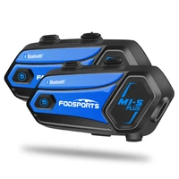 fodsports 2 pcs m1 s plus motorcycle intercom helmet bluetooth headset 8 way wireless bt5 0 interphone fm radio music sharing