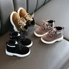 Новинка 2021, детская повседневная обувь, ботинки для детей, осенне-зимние Ботинки Martin, мягкие Нескользящие ботинки из искусственной кожи для мальчиков и девочек, Прямая поставка