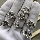 Женское кольцо обещания, обручальное кольцо различной резки из серебра 925 пробы с фианитами