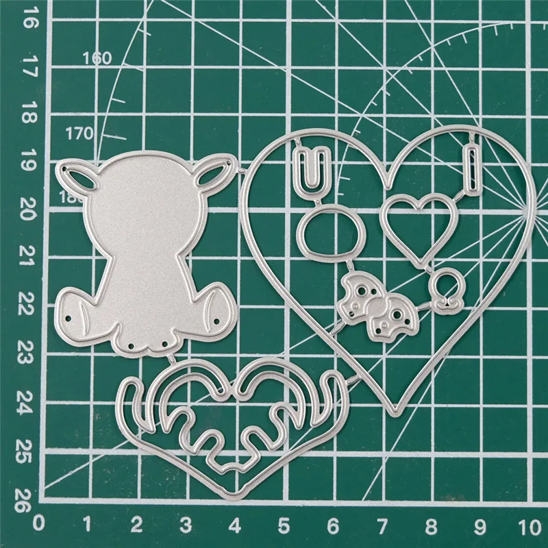 Eastshape Любовь олень металлические режущие штампы новые 2019 трафареты с тиснением