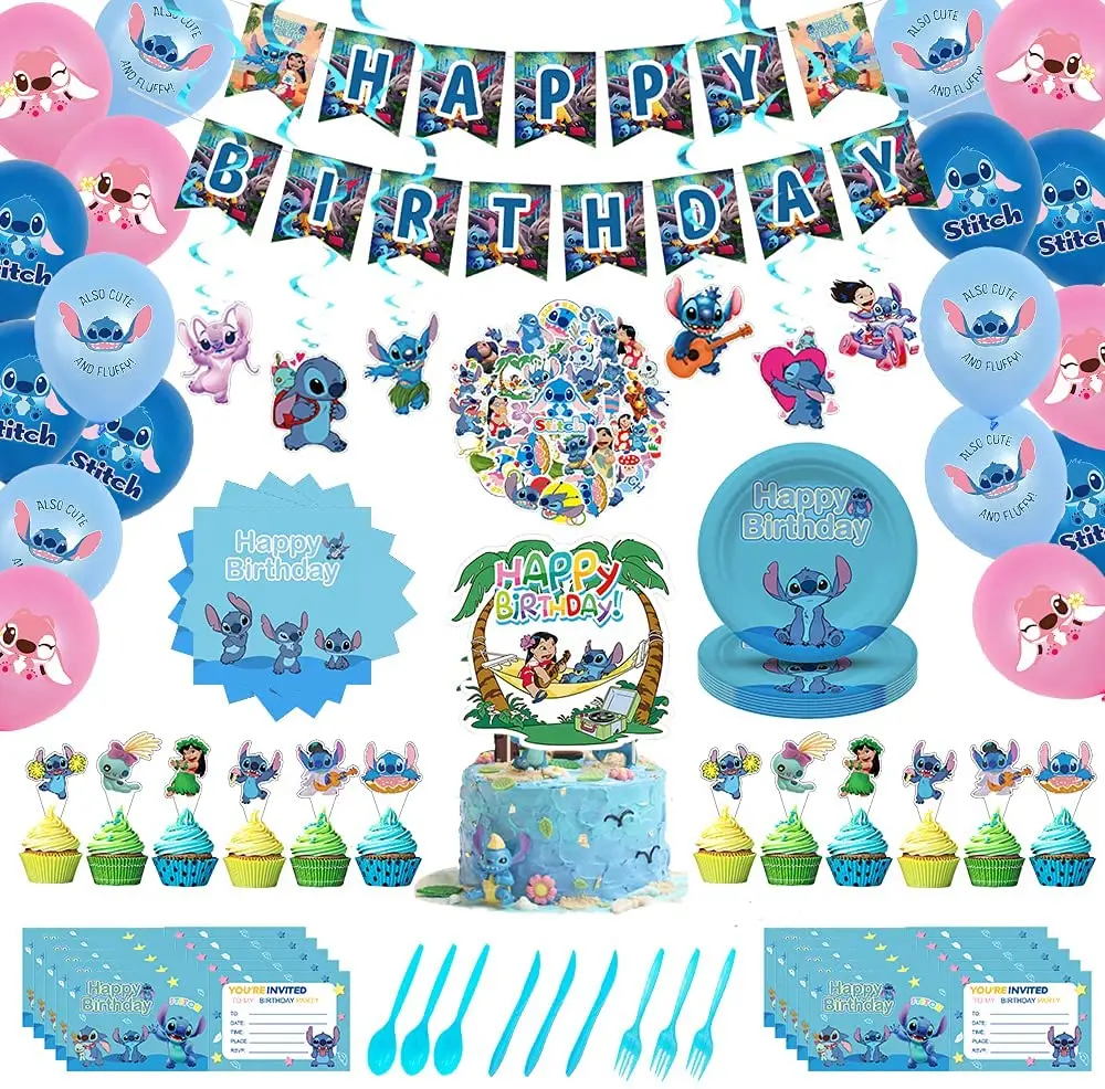 Набор одноразовой посуды в картонной коробке Лило и Ститч | Дом сад