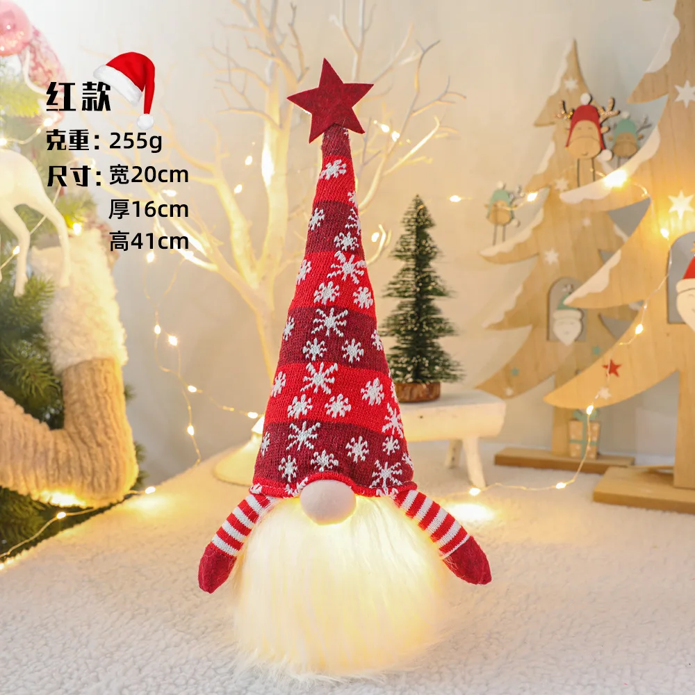 

Christmas LED Faceless Doll Decoration Glowing gnomesPlush Doll Ornament Decoration Nordic Shine Gnome Old Man Dolls Xmas Decor