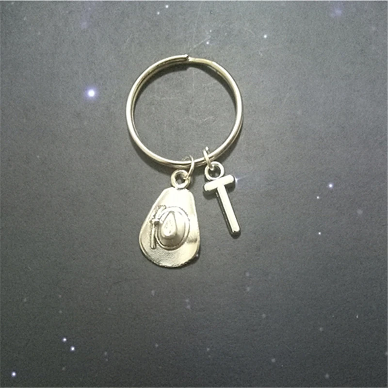 

Cowboy Keychain Letter Keychain Initial Keychains Women Men's Accessories Western Jewelry