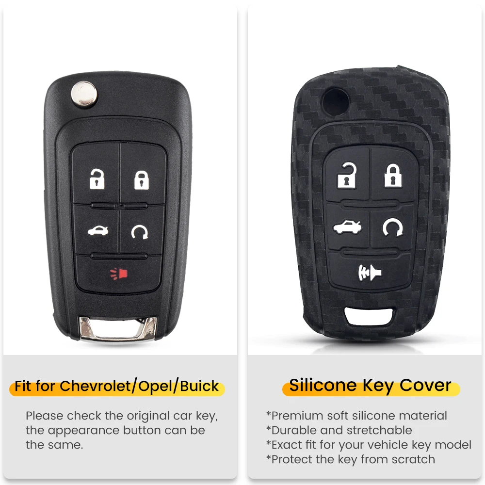 

KEYYOU для Chevrolet Cruze Epica Lova Camaro Aveo для VAUXHALL, OPEL Insignia Astra 5 кнопочный карбоновый силиконовый чехол для автомобильного ключа чехол