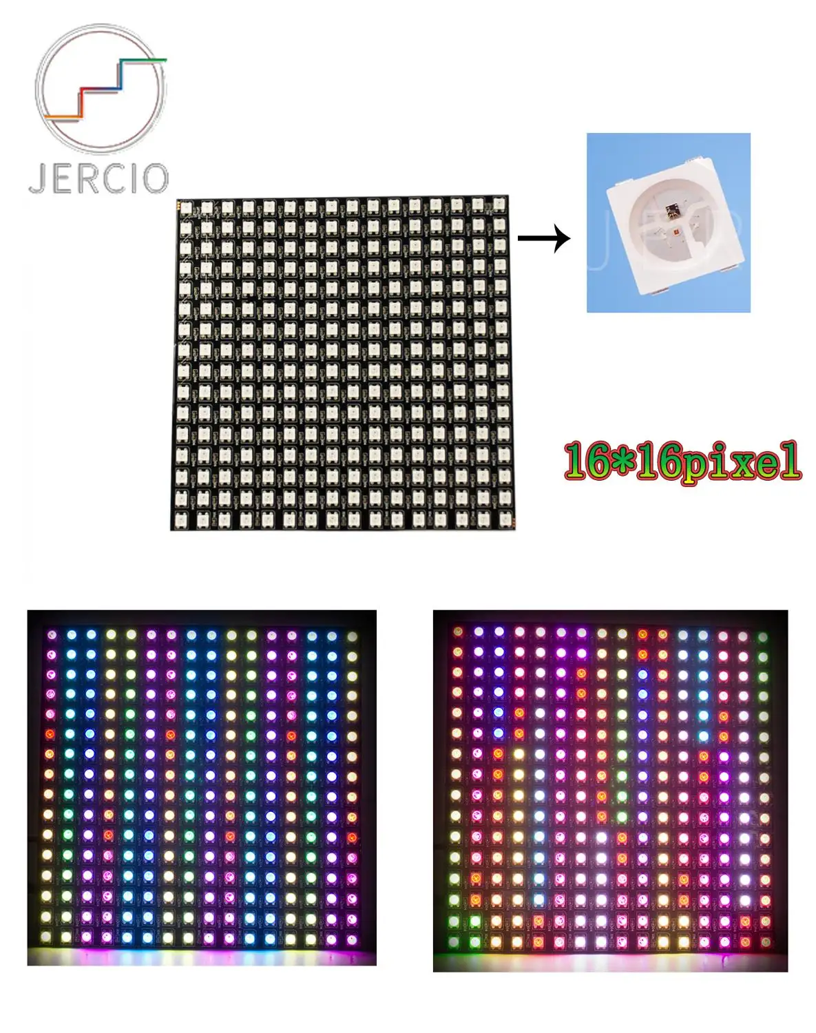 JERCIO WS2812B пикселей светодиодный панельный модуль 8x8 пикселей экран Цифровая Гибкая матрица SK6812 индивидуально адресуемый микросхема DC5V