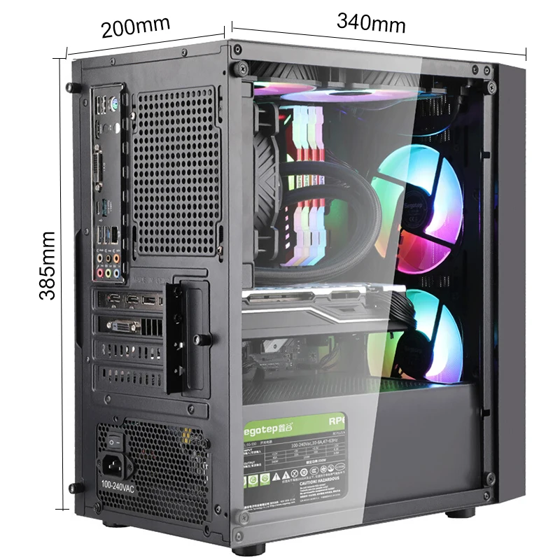 

Segotep PC case Gamer cabinet 240 water cooling/MATX/full side penetration/supporting backline Support 120mm RGB LED fan