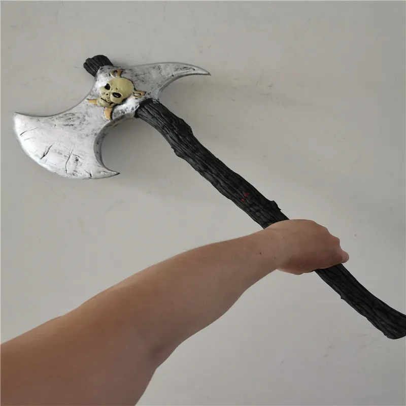 

Cosplay 1:1 Skull Pirate Axe Prop Halloween Movie Game Anime Cosplay Axe Weapons Role Playing PU 65CM Prop Model Festival Gift