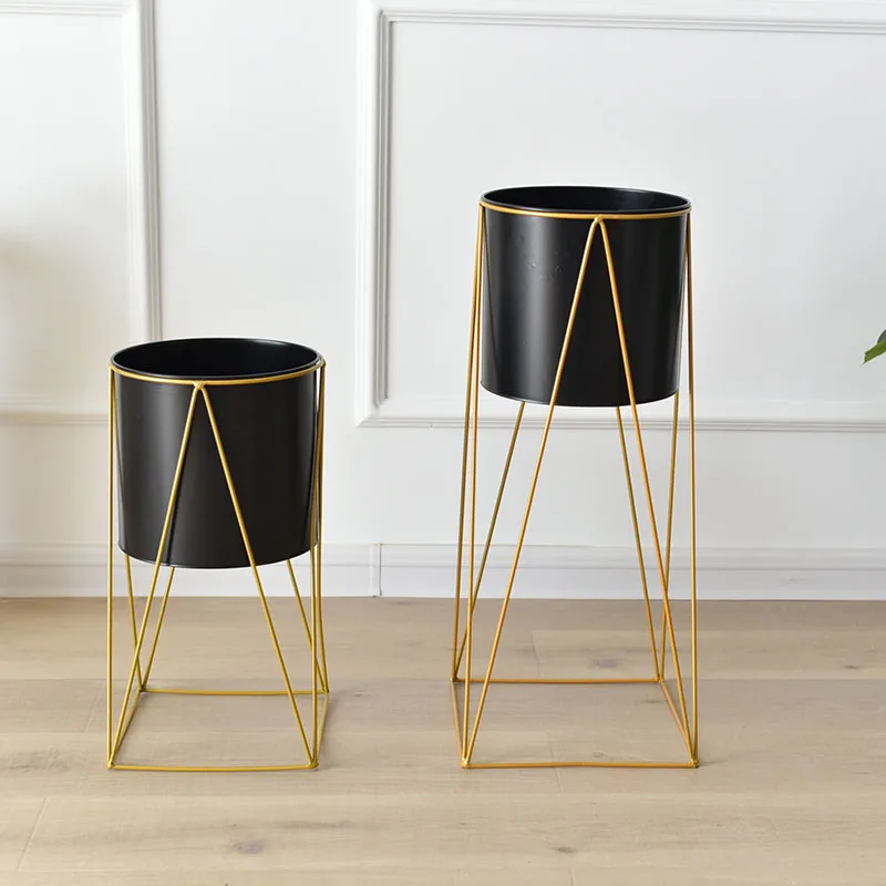 

Simple fashionable plant stand Nordic metal small space storage rack decoration living room balcony floor-type shelf