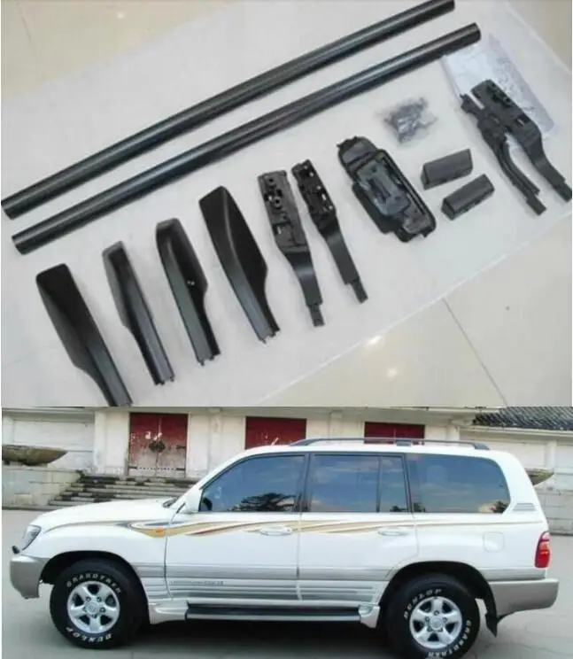 

Aluminum Alloy Car Roof Rack Rails Bar Luggage Carrier Bars top Rack For Toyota Land Cruiser LC100 FJ100 4500 4700 1998-2007