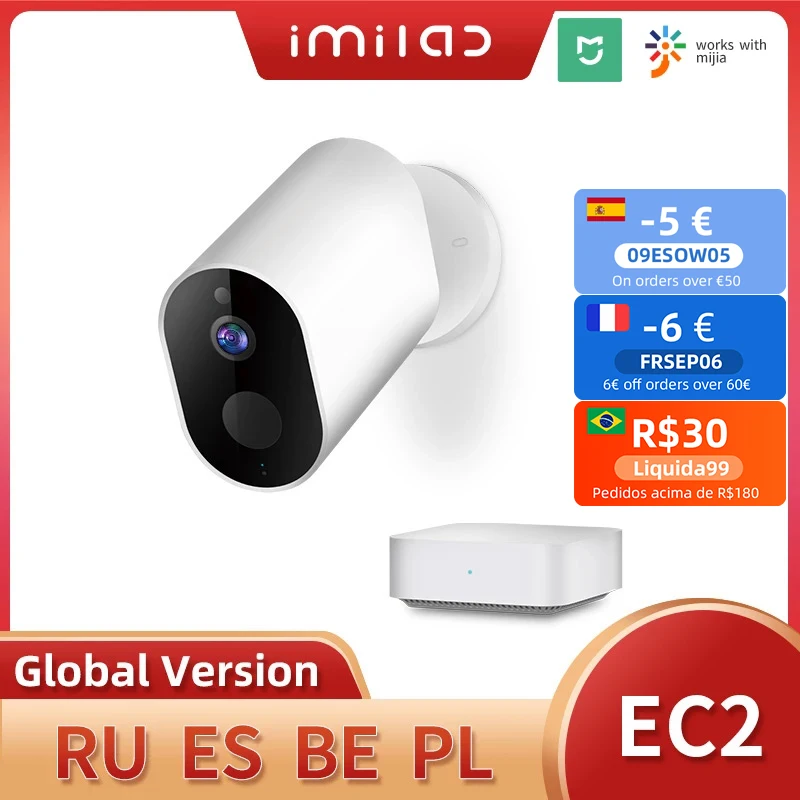 

IP-камера IMILAB EC2 уличная Водонепроницаемая с поддержкой Wi-Fi, 1080P, Full HD, IP66