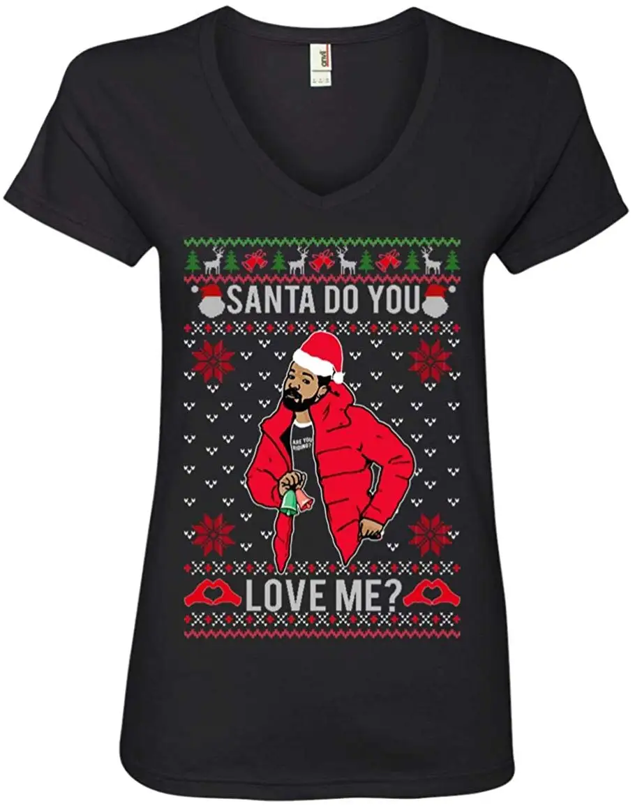 FGHFG e Santa Do You Love Me Уродливый Рождественский свитер женский GHFG Шея TFGHFG рубашка| |