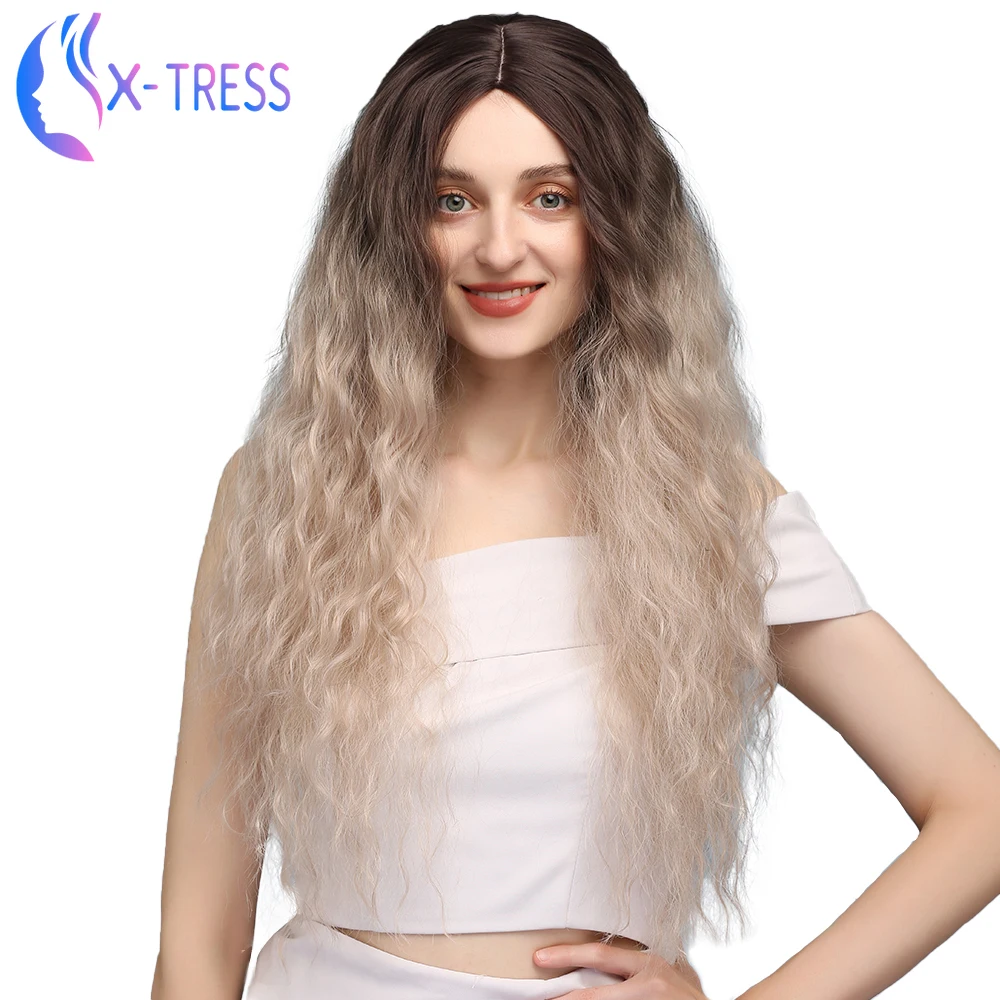 X TRESS серый Синтетический Лолита Парики для женщин супер вьющиеся 29 дюймов