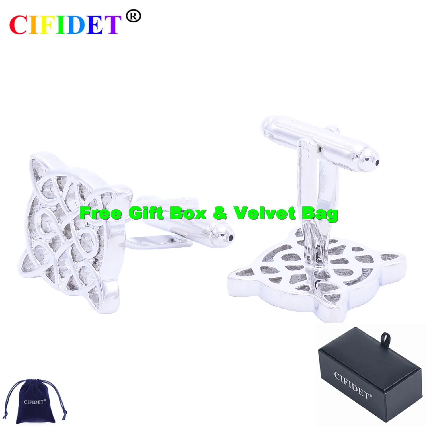 

Мужские модные запонки CIFIDET, Новые запонки с бархатной сумкой и подарочной коробкой, ювелирные аксессуары в подарок