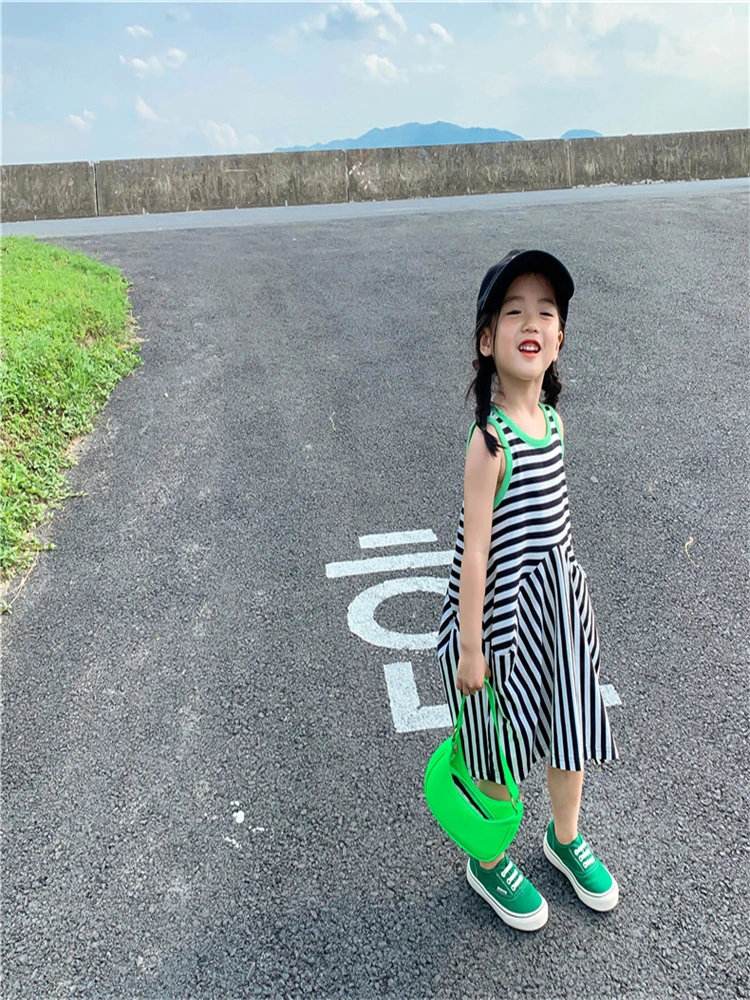 

Summer Family Matching Clothes Stripe Sleeveless Mom Daughter Dress Mother And Daughter Dresses New Mommy And Me Clothes Loose