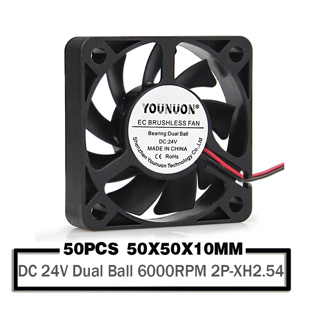 Вентилятор Охлаждающий бесщеточный с шарикоподшипником 5010 50 мм 24 В постоянного