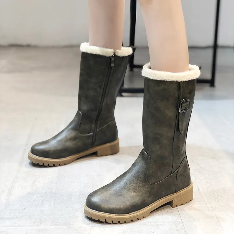 2019 женские кожаные зимние ботинки водонепроницаемые Нескользящие Ботинки martin на