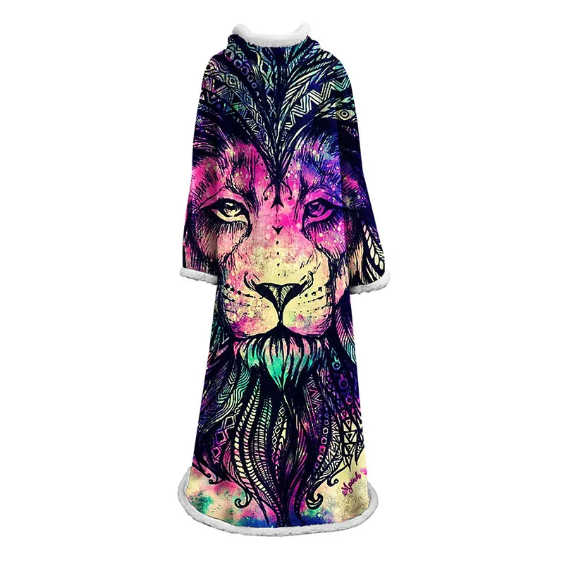 Новое мягкое теплое 3D одеяло для ленивых волков зимнее переносное плотное