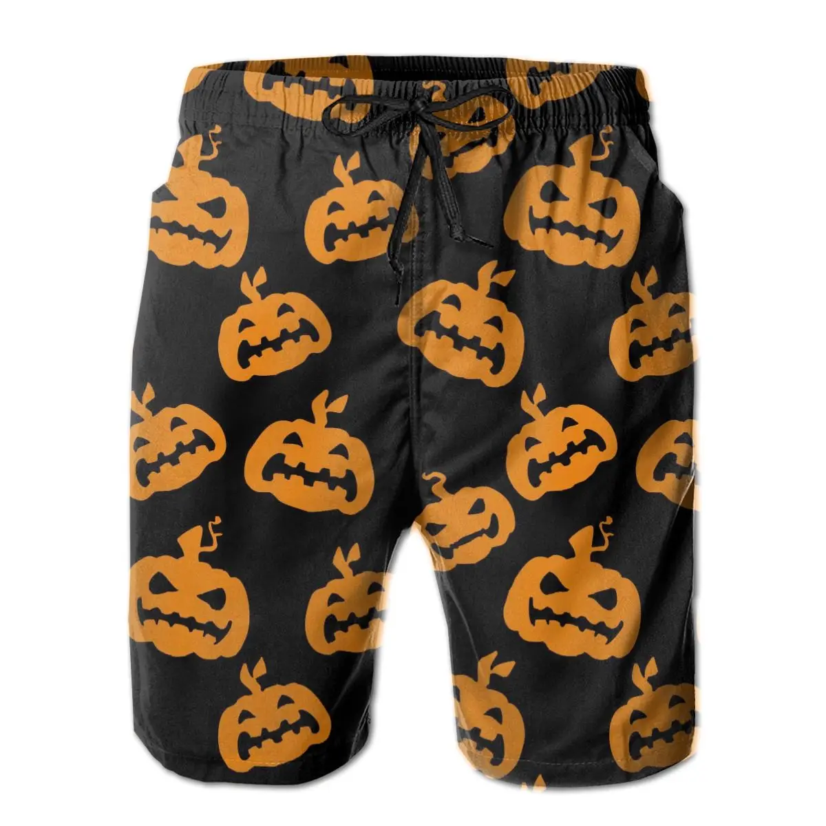 

Men Sweatpants Black Halloween Pumpkin Surfing Beach Board Swim Trunks Sport Quick Dry Mesh Casual Pretty Humor Shorts for Boy