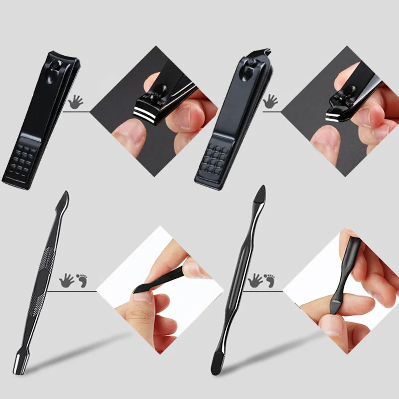 Кусачки для ногтей из нержавеющей стали 18 шт. в комплекте черные кусачки 7 тонкий