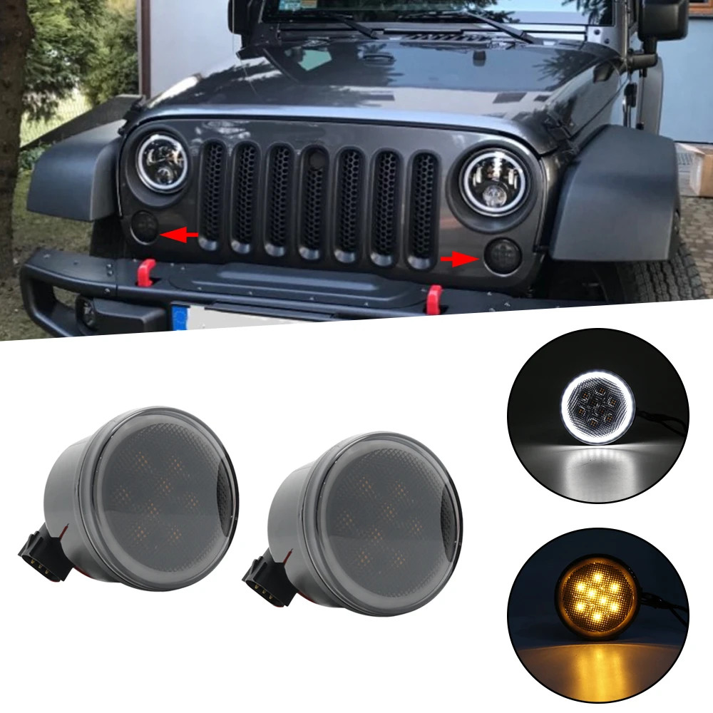 Новинка белый кольцевой светодиодный указатель поворота для Jeep Wrangler JK 2007-2016