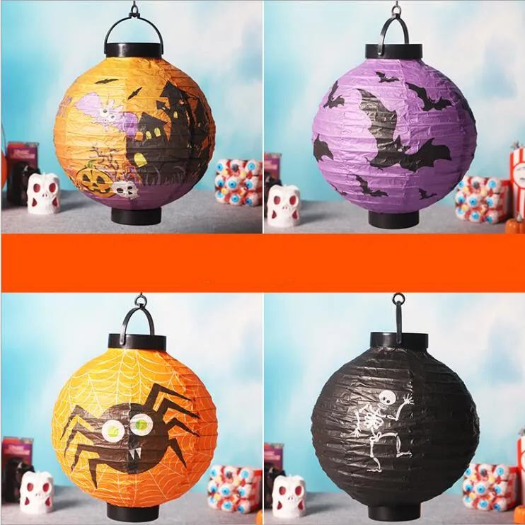 Декоративный светодиодный фонарь на хэллоуин тыква паук череп летучая мышь