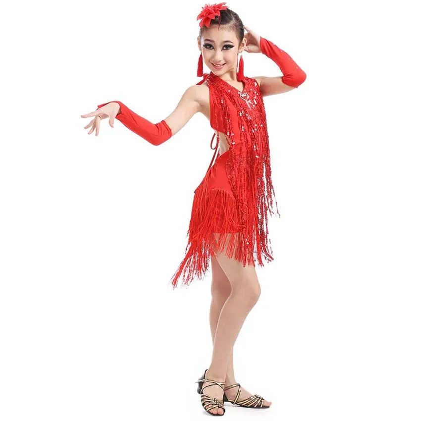 Профессиональное детское платье для латиноамериканских танцев девочек