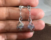 s925 sterling silver color dorp earring real natural diamond jewelry for women silver 925 jewelry de mujer bizuteria earrings