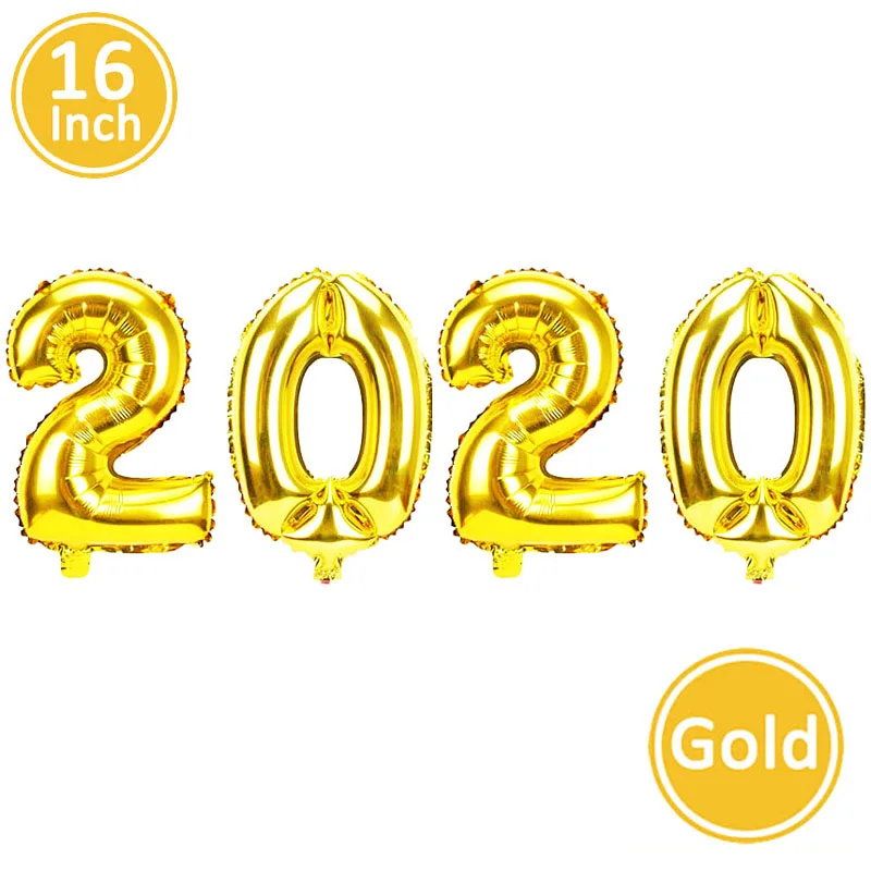 16inch gold 2020 40 дюймов золотые шары из фольги в виде цифр рождественские украшения для дома счастливый год Декор розовое золото серебро большой гелиевый Глобус - Цвет: 16inch gold 2020