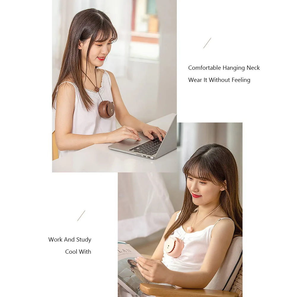

Hanging Neck Fan USB Rechargeable Portable Air Cooling Fan Strong Wind Lazy Outdoor Sports Summer Bladeless Mute Air Cooler Fan