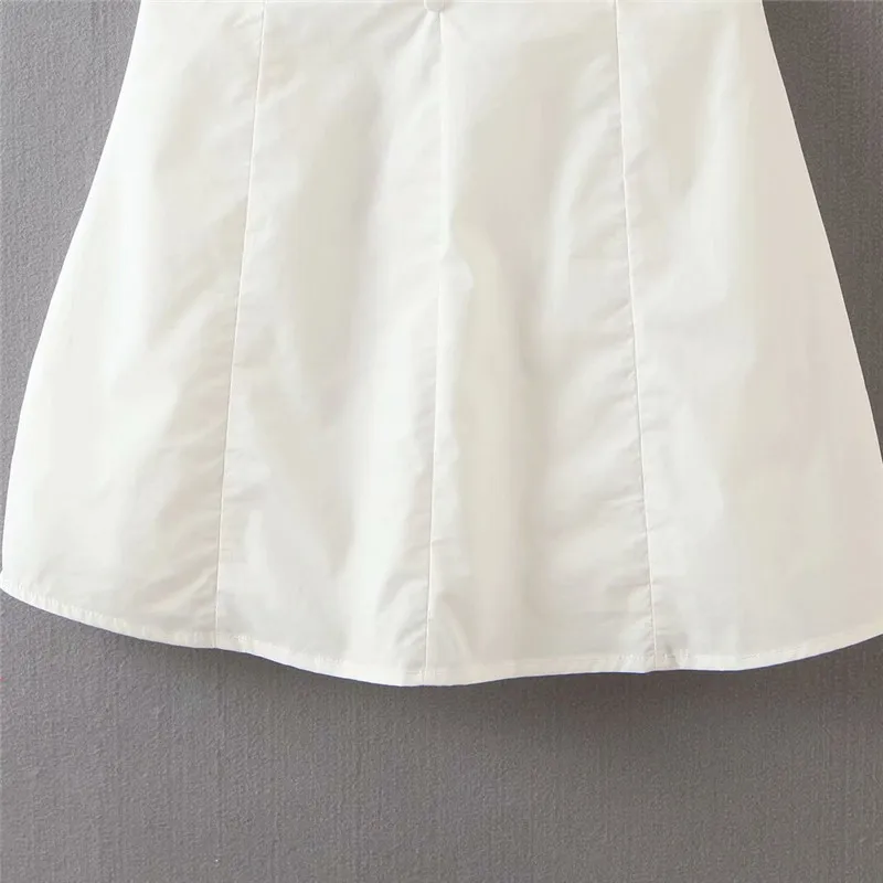 Летнее платье для женщин cheongsam на пуговицах Белое Облегающее Элегантное миди