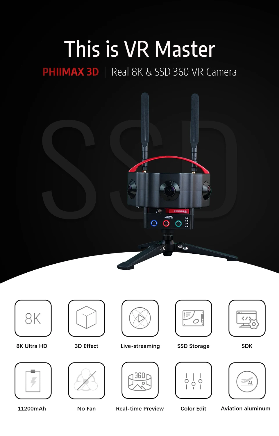 Профессиональная VR камера TECHE PHIIMAX3D 360