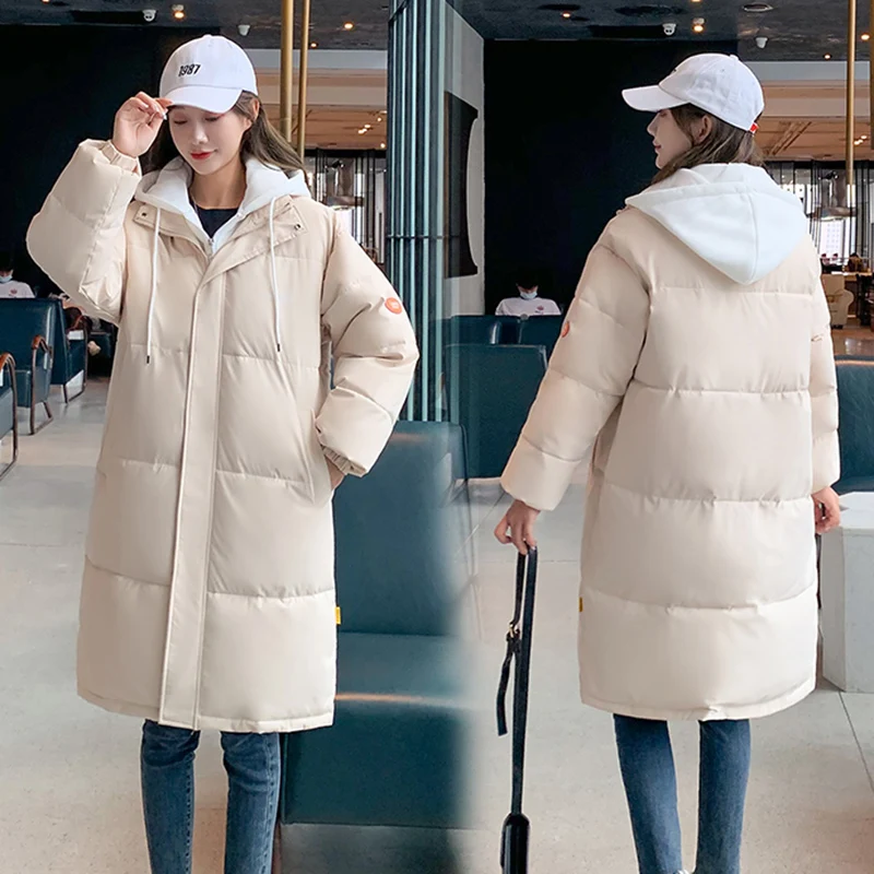 

parkas women fashion 2021 korean style autumn spring puffer luxury winter long 's kawaii oversize jacket down coat