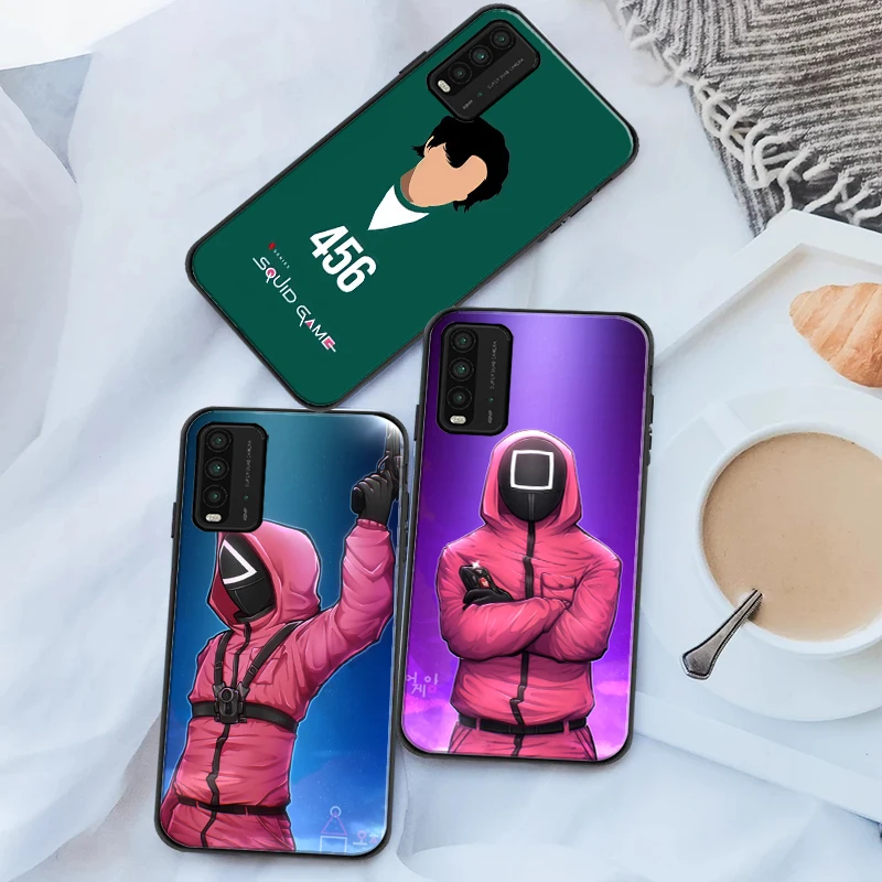 

Hot Squid Game Korea Phone Case For Xiaomi Redmi Note 9 10 Pro MAX 5G 9T 9 9i 9AT 9A 9C Soft TPU Carcasa Funda Back Cover