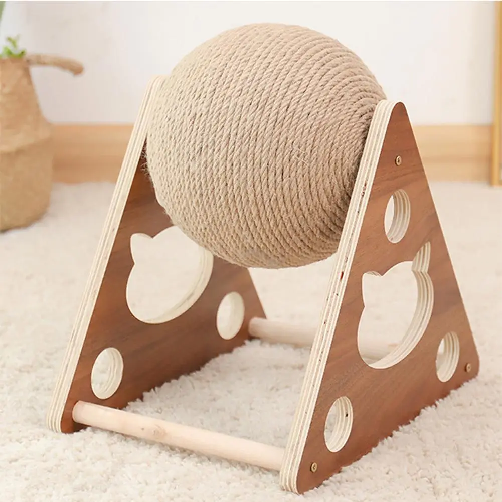 Wooden Cat Scratching Ball Grinding Claw Sisal Rope Climbing Frame Scratch Board Pet Training Supplies | Дом и сад