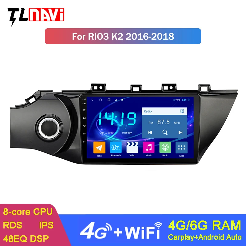 

IPS 6G+128G Android 10 Car Audio Stereo GPS Navigation For Kia RIO K2 2017 2018 Radio Video Player