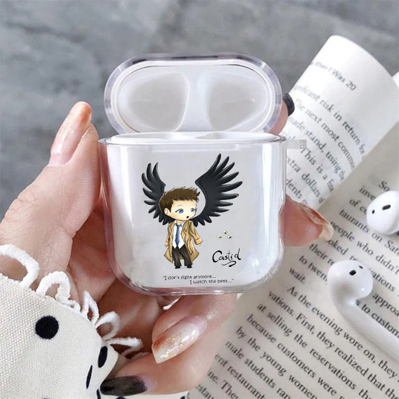 Прозрачный мягкий силиконовый чехол Сверхъестественное SPN Dean и Sam для Airpods Pro