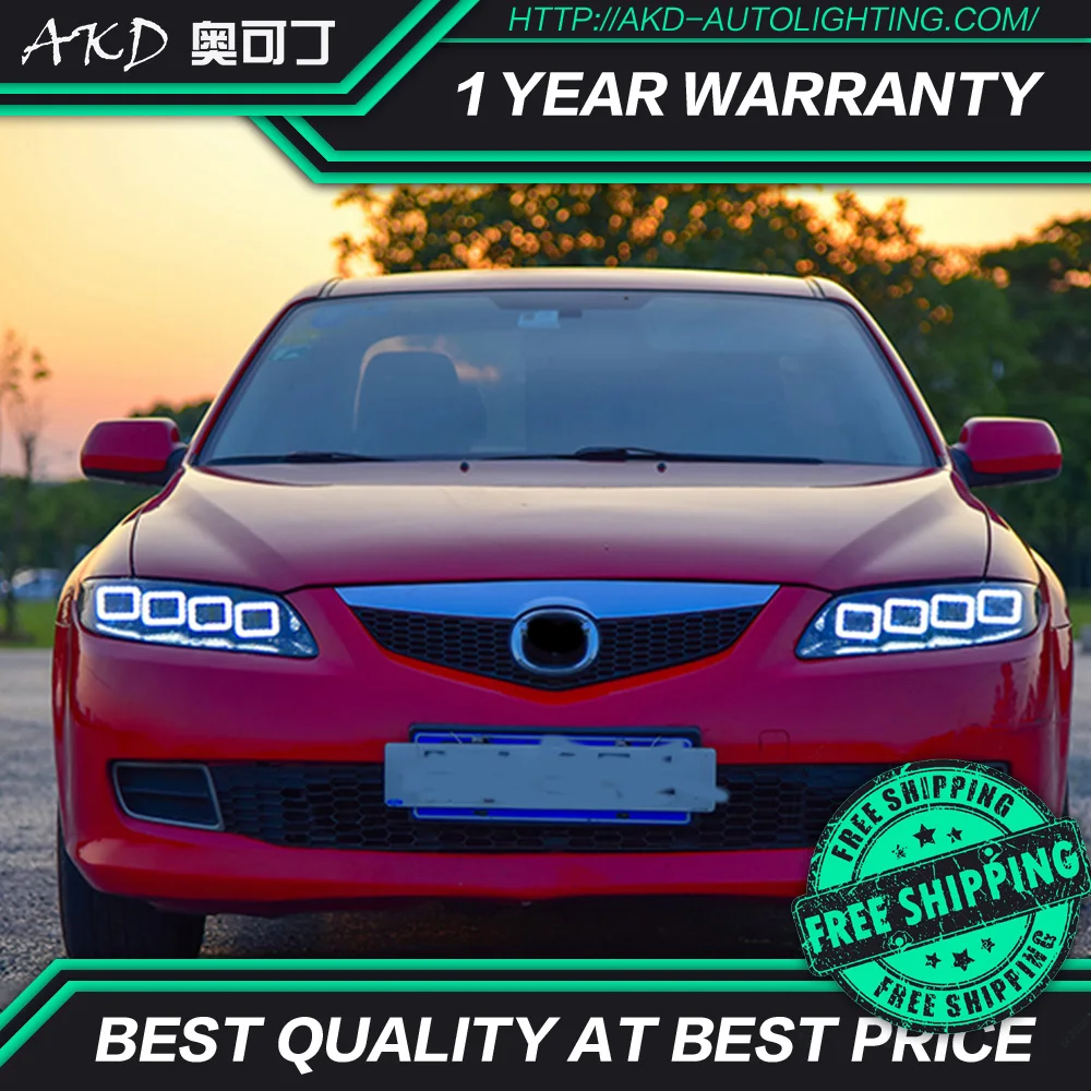 AKD тюнинг автомобильных фар для Mazda 6 2004 2015 светодиодные фары DRL ходовые огни Bi Xenon