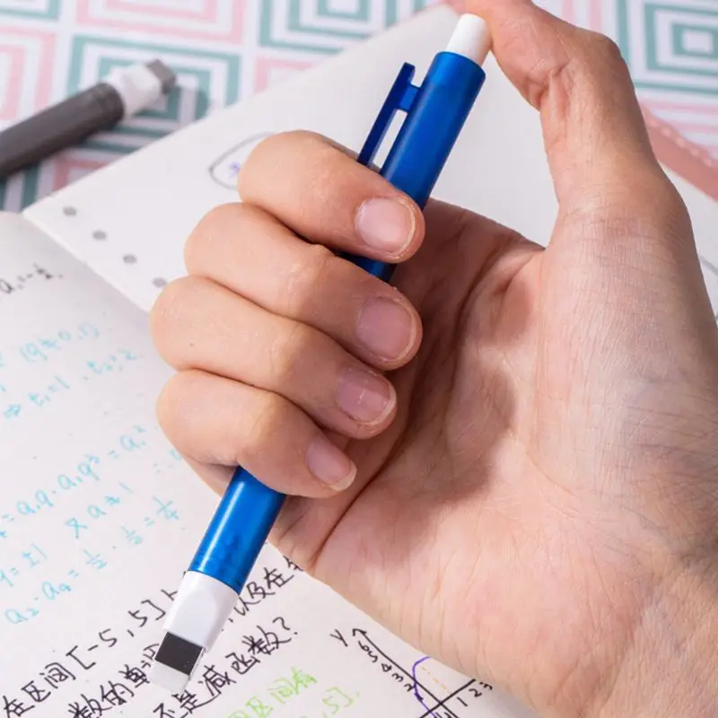 

Press Retractable Pencil Eraser Writing School Student Supplies Stationery