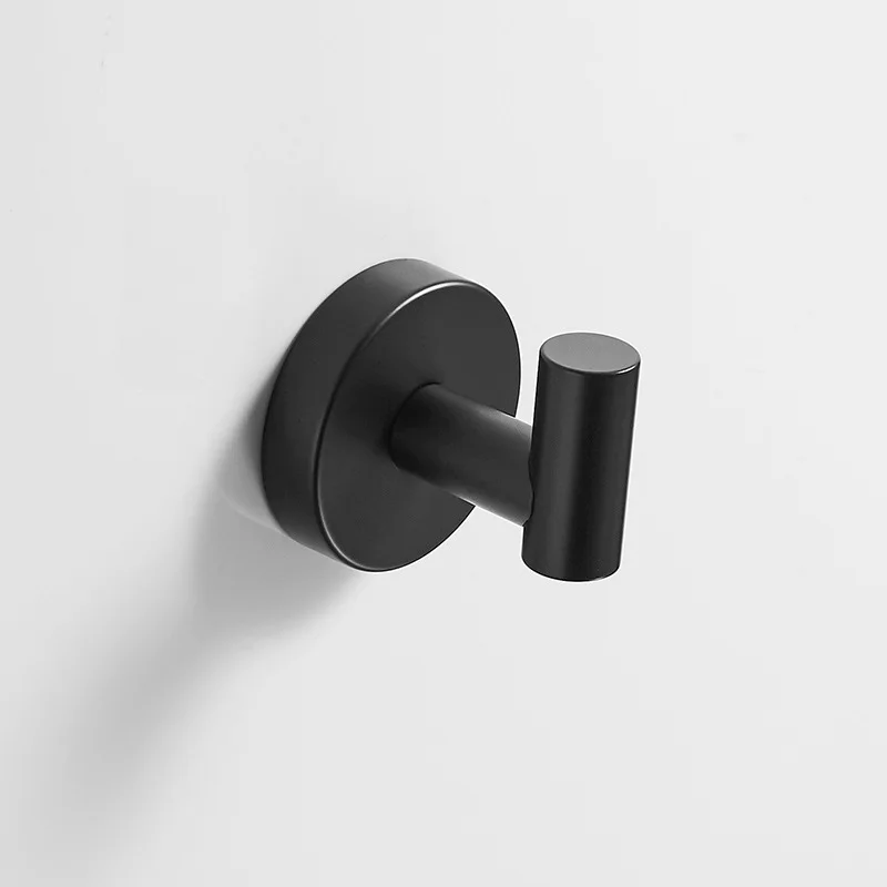 Набор аксессуаров для ванной комнаты из нержавеющей стали черный крючок халата