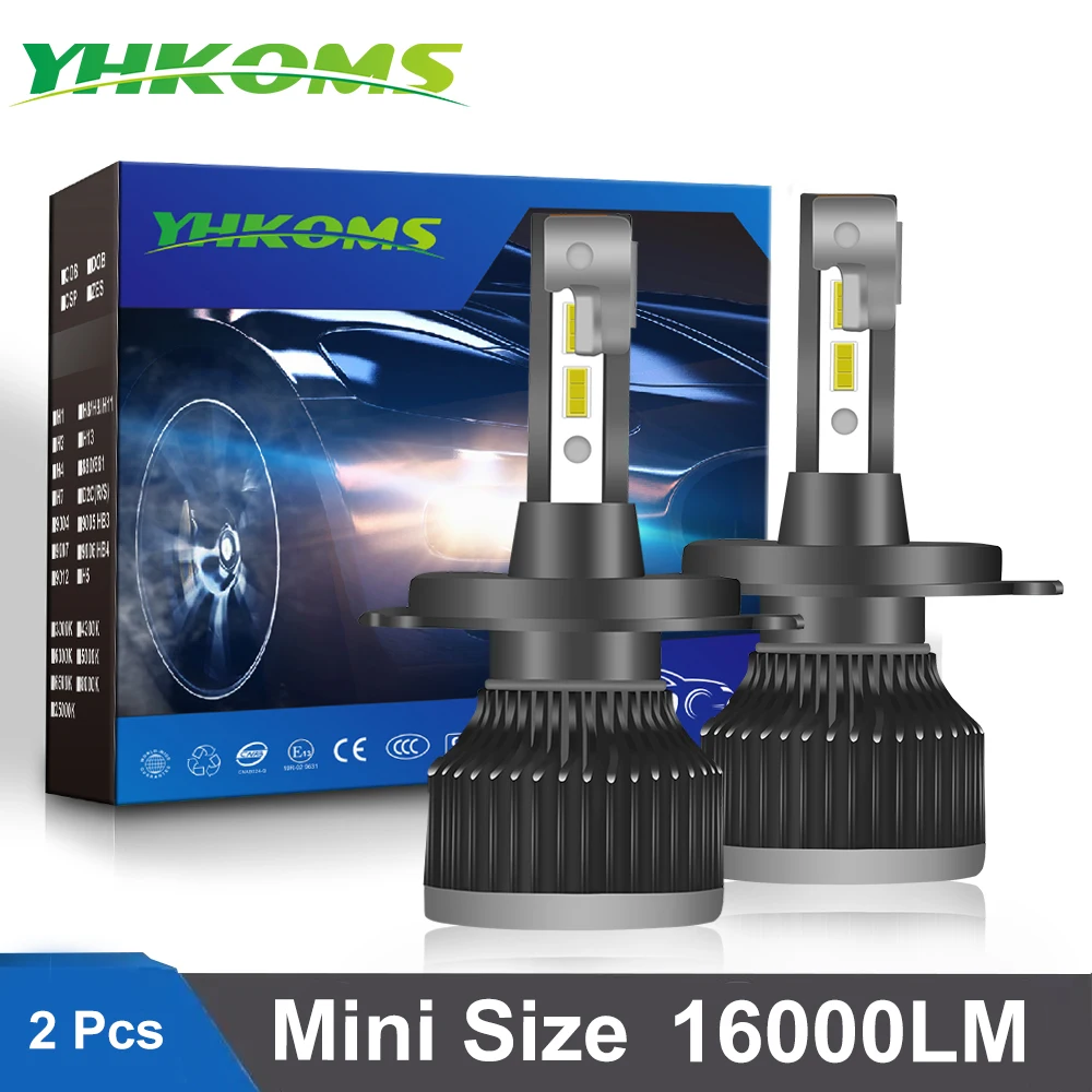 

YHKOMS Car Lights H4 LED H7 16000LM H1 H8 H11 LED Atuo Lamp for Car Headlight Bulb HB3 HB4 9005 9006 Turbo LED Bulbs 12V 6000K
