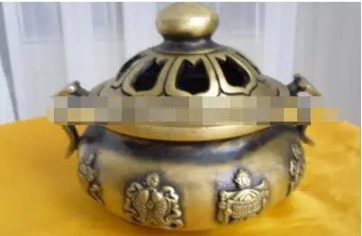 Тибетский Храмовая бронзовая фигурка Буддизм статуя Ruyi 8 счастливый Плетеный