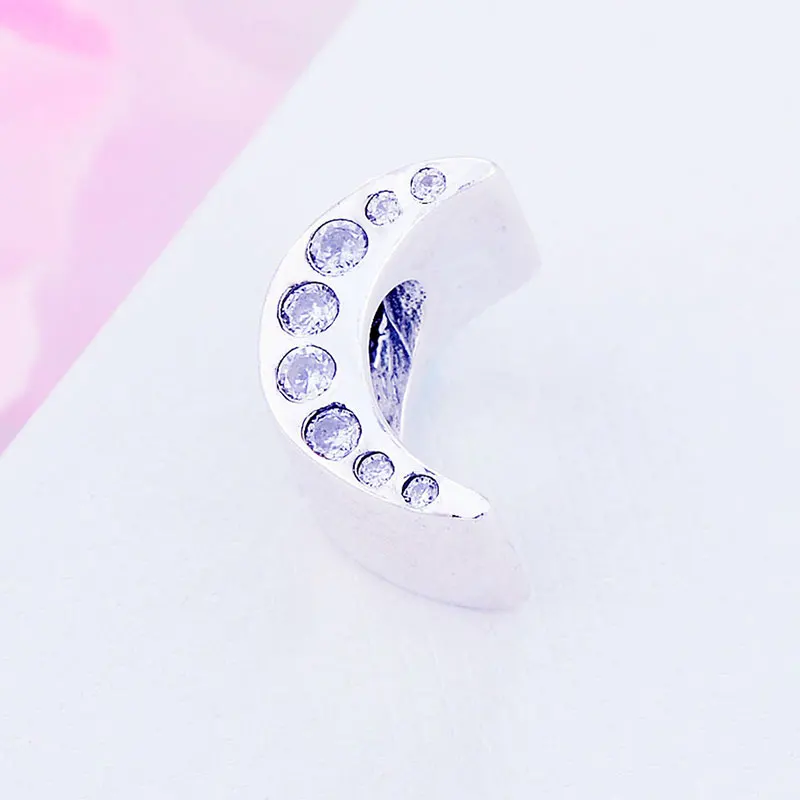 Ожерелье из стерлингового серебра 925 пробы с лунным цирконием и кристаллами