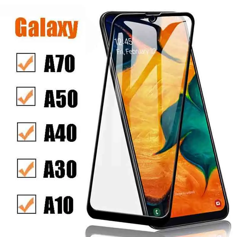 Phone Case Tempered Glass for Samsung A50 A70 A40 A30 A10 Screen Protector on Galaxy A 70 50 40 30 10 Protective Film 9d | Мобильные