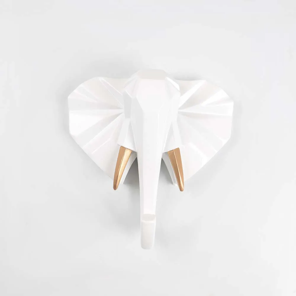 white Elephant 1 шт., олень, слон, единорог, носорог, голова животного, полимерный крючок, витрина для одежды, крючок для стоек, пальто, вешалка, кепка, декор комнаты, шоу, настенная сумка - Цвет: white Elephant