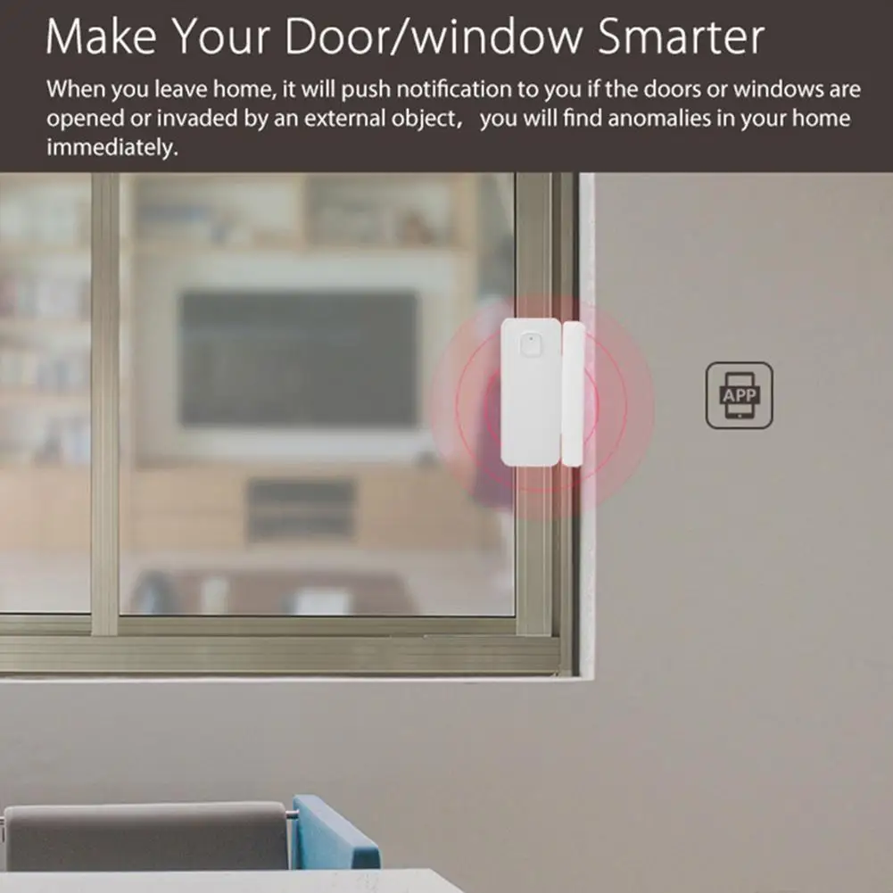 

TUYA Smart WiFi Door Window Sensor Smart Life Alarm Door Alarm Home Anti-theft Google Window Suitable Detector For Alexa O1D6