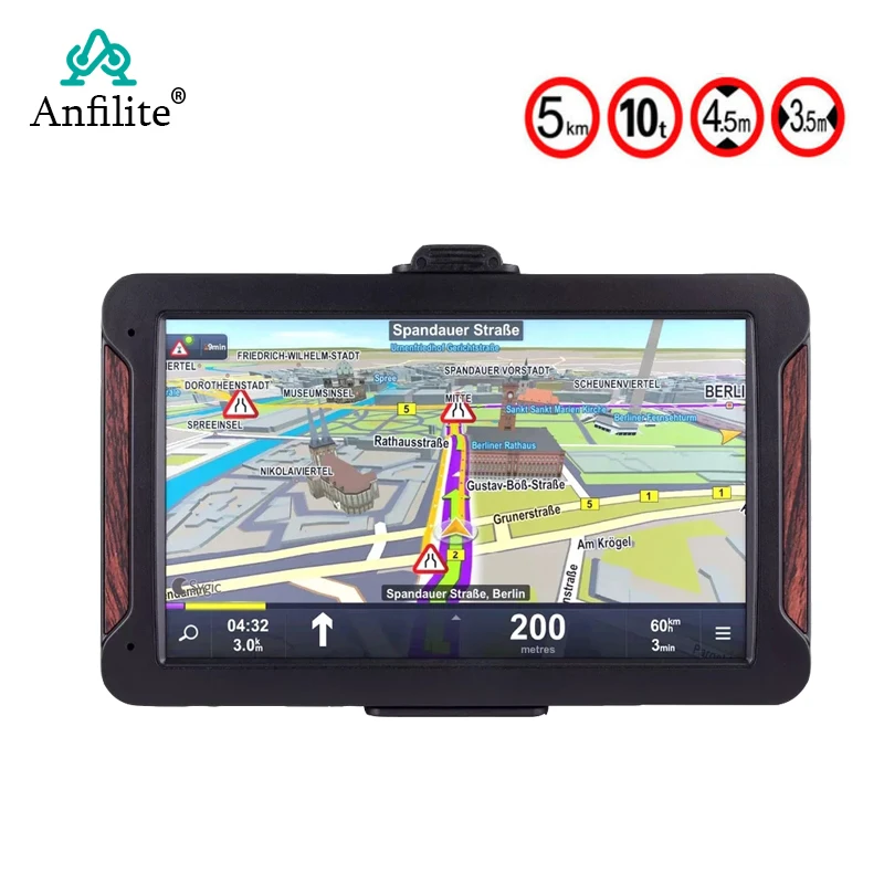 Anfilite 7 дюймовый сенсорный экран HD Автомобильная GPS навигация 256M + 8G FM передатчик